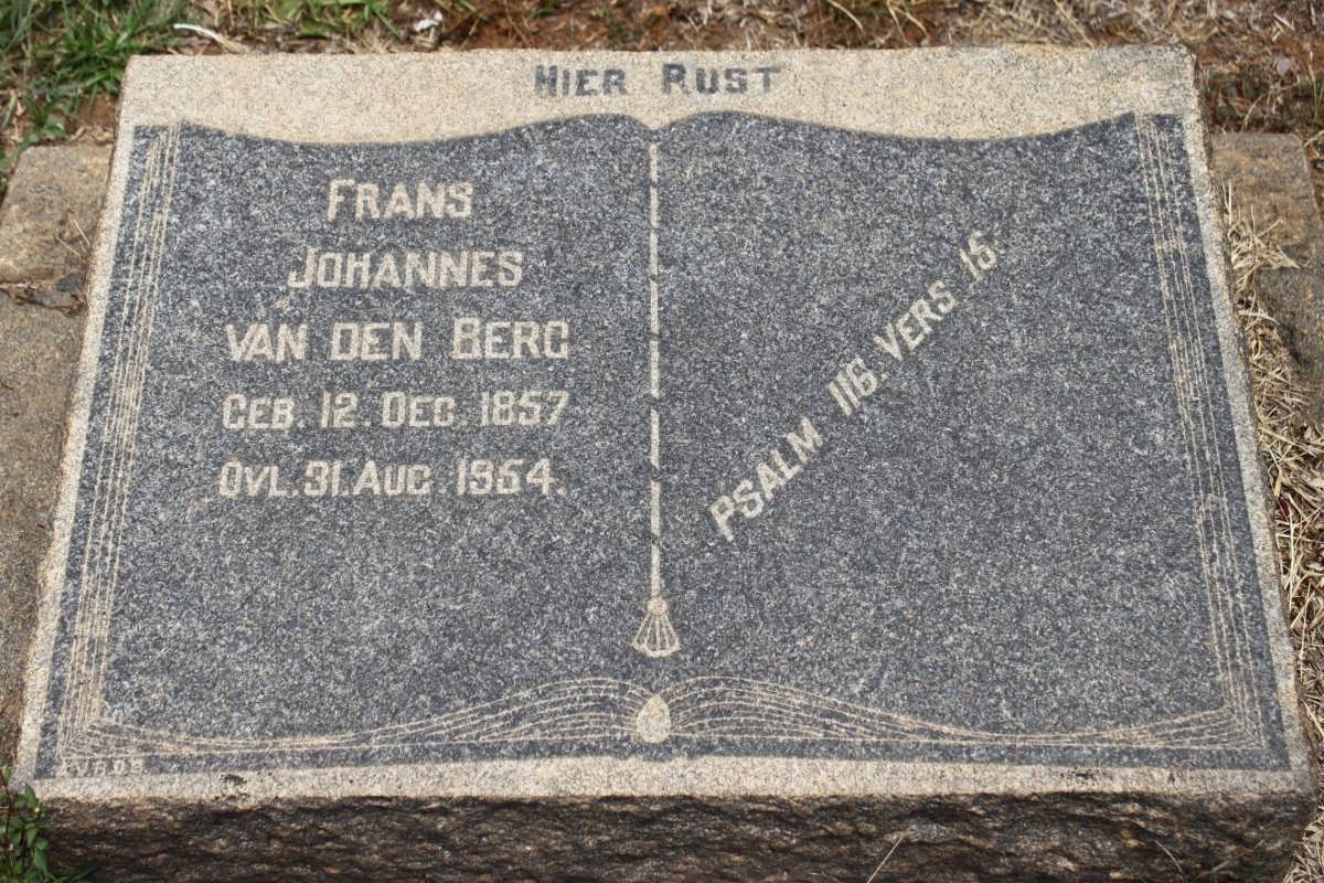 BERG Frans Johannes, van den 1857-1954