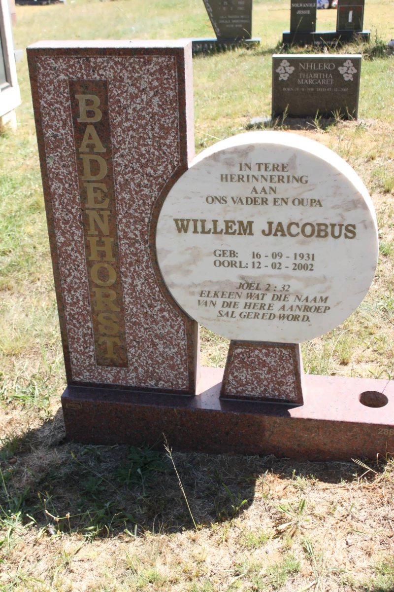 BADENHORST Willem Jacobus 1931-2002
