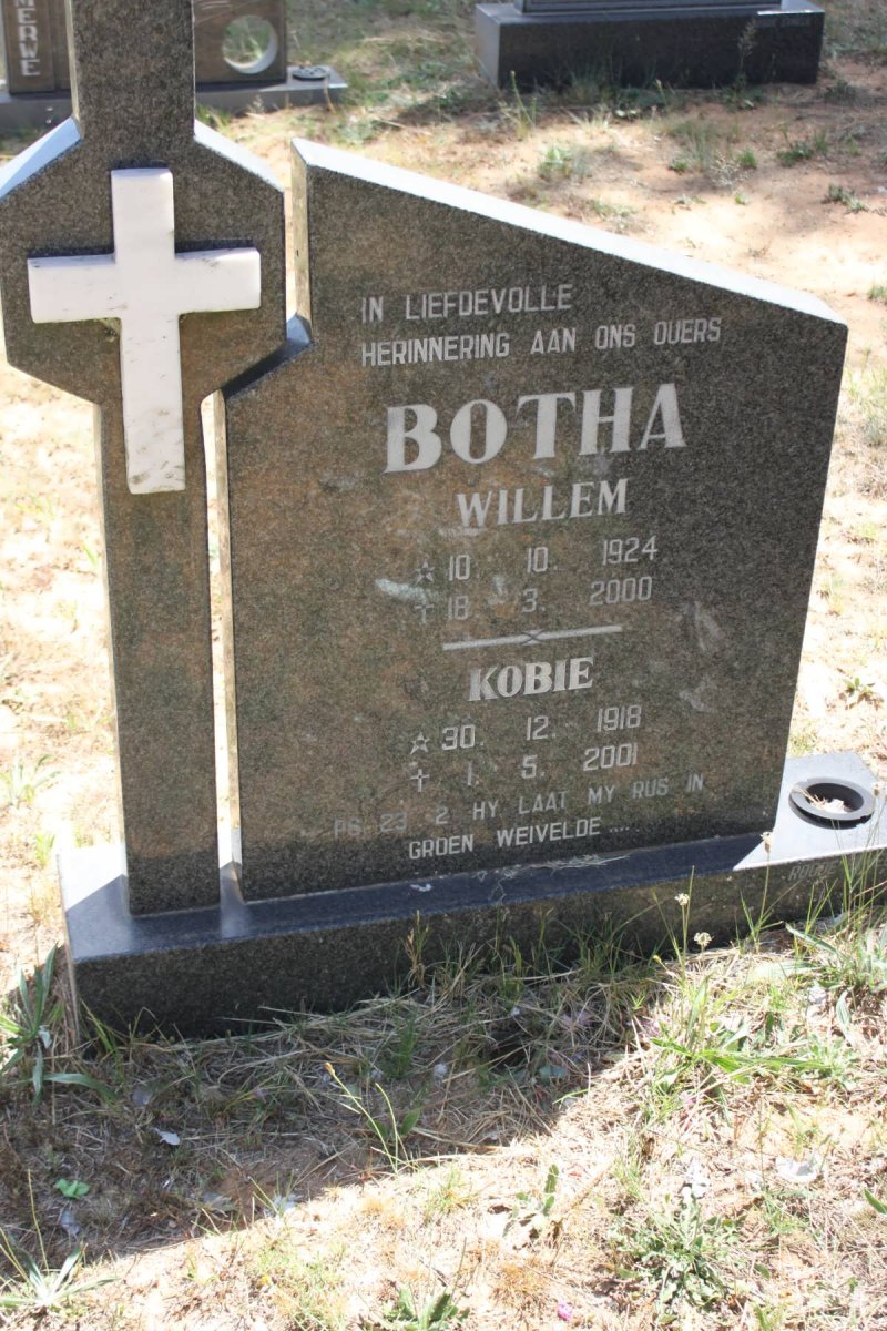 BOTHA Willem 1924-2000 &amp; Kobie 1918-2001