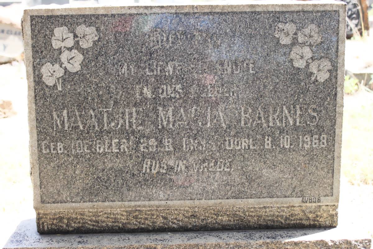 BARNES Maatjie Maria geb DE BEER ?-1968