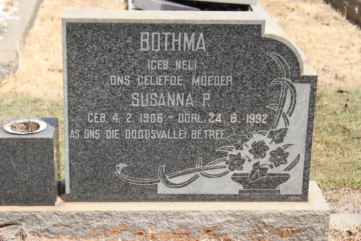 BOTHMA Susanna P. nee NEL 1906-1992