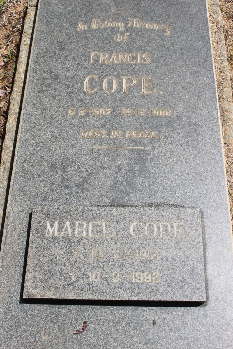 COPE Francis 1907-1966 &amp; Mabel 1912-1992