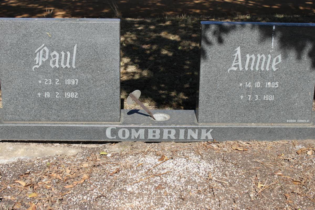 COMBRINK Paul 1897-1982 &amp; Annie 1905-1981