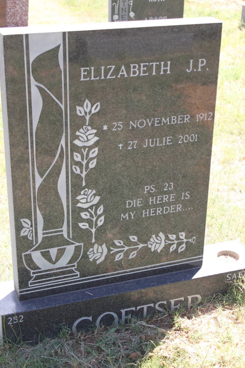 COETSER Elizabeth J.P. 1912-2001
