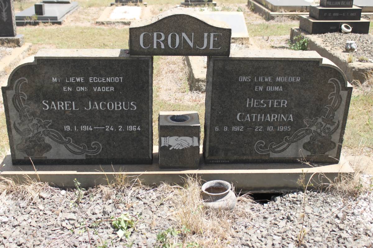 CRONJE Sarel Jacobus 1914-1964 &amp; Hester Catharina 1912-1995