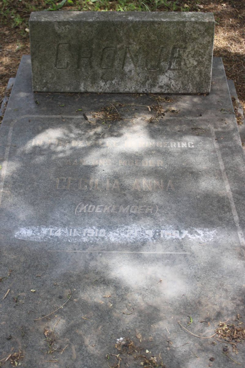 CRONJE Cecilia Anna geb KOEKEMOER 1910-1997