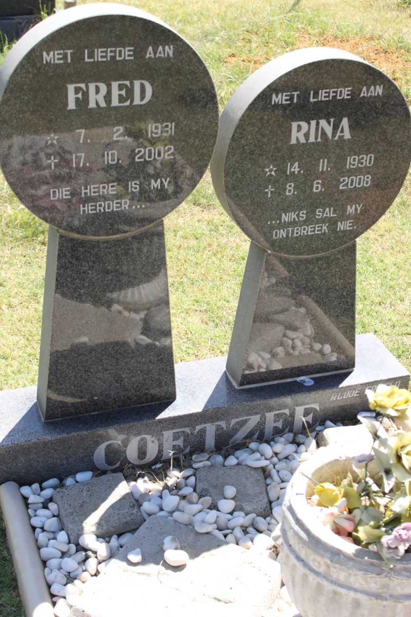 COETZEE Fred 1931-2002 &amp; Rina 1930-2008
