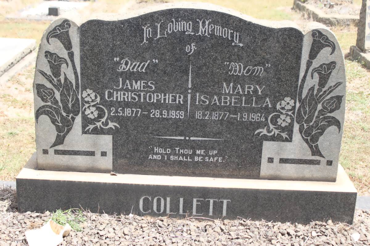 COLLETT James Christopher 1877-1959 &amp; Mary Isabella 1877-1964