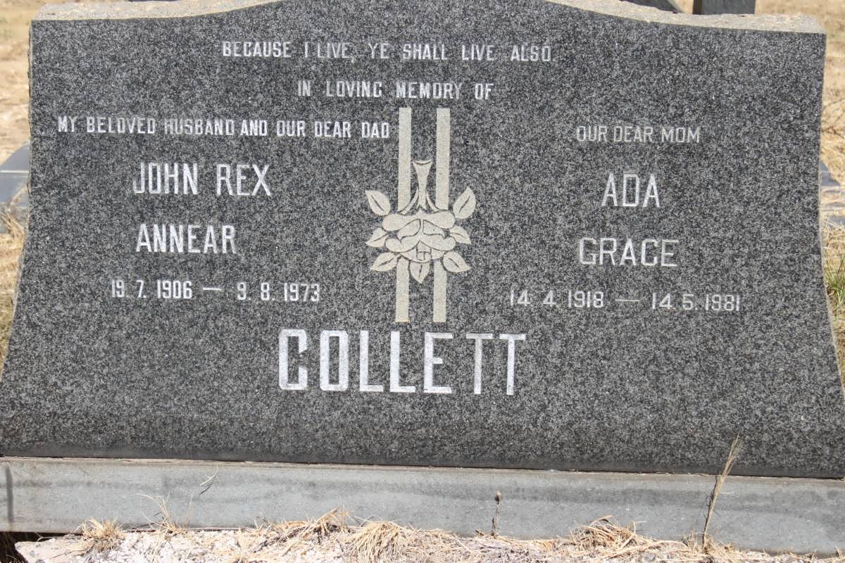 COLLETT John Rex Annear 1906-1973 &amp; Ada Grace 1918-1981