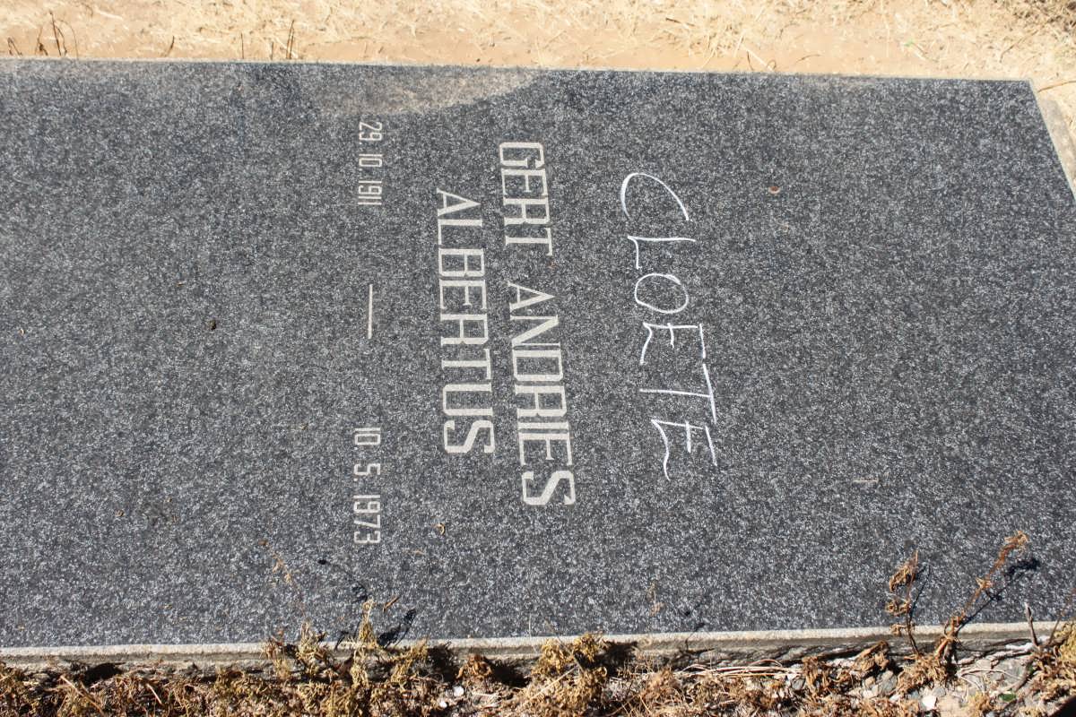CLOETE Gert Andries Albertus 1911-1973