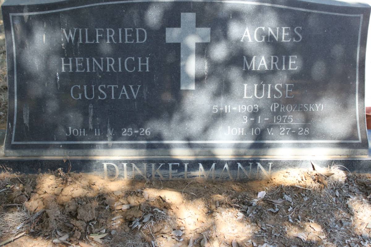DINKELMANN Wilfried Heinrich Gustav &amp; Agnes Marie Luise PROZESKY 1903-1975