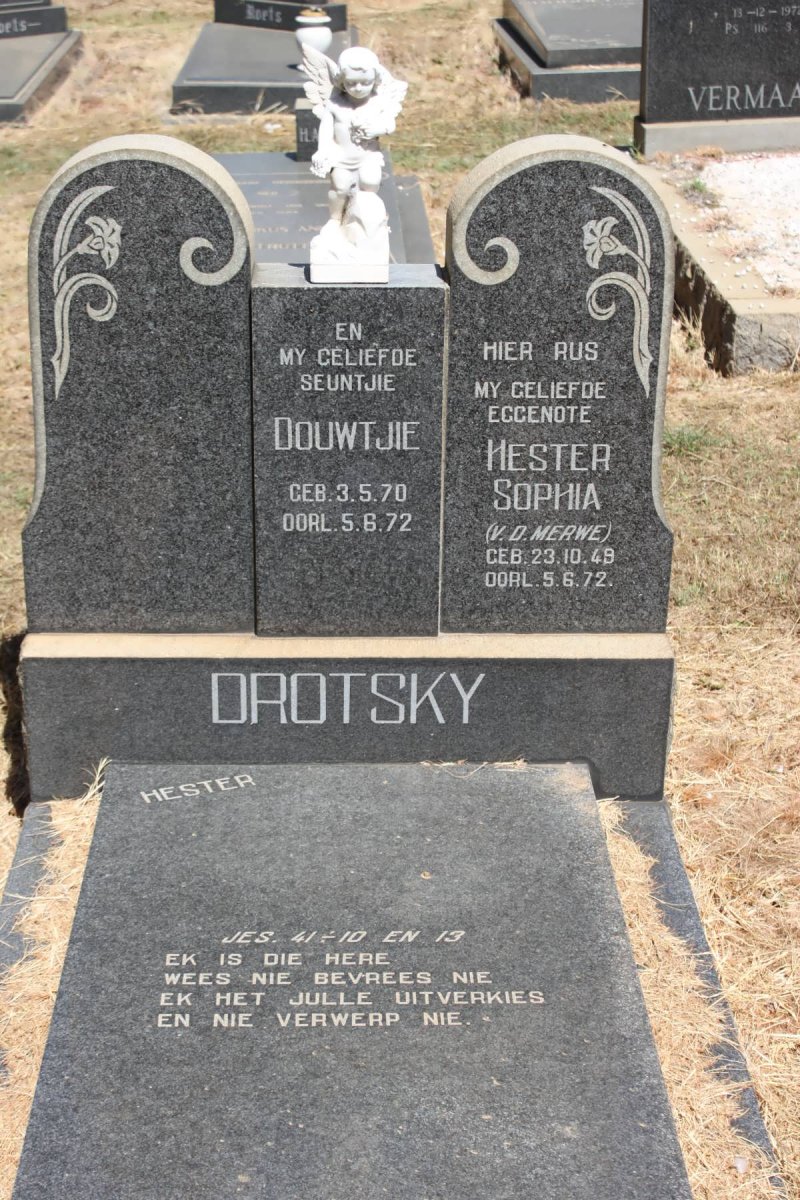 DROTSKY Douwtjie 1970-1972 :: DROTSKY Hester Sophia nee VAN DER MERWE 1949-1972