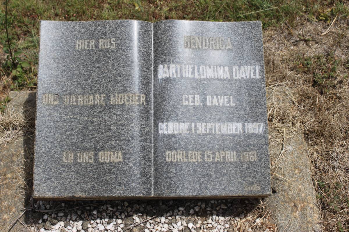 DAVEL Hendrica Barthelomina geb DAVEL 1897-1961