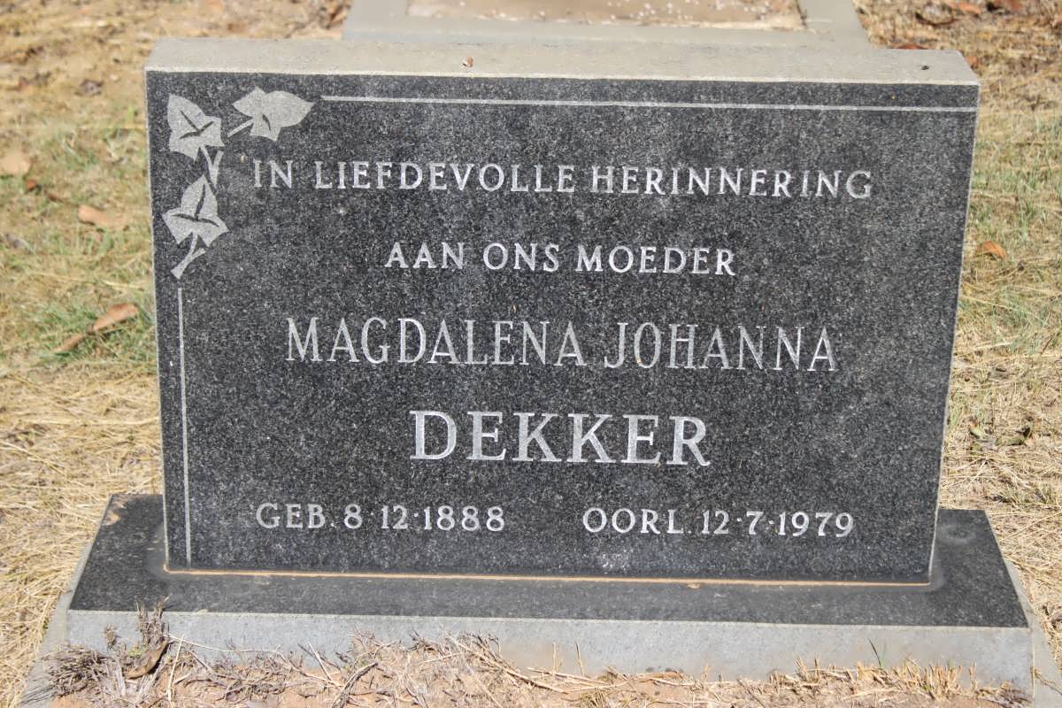 DEKKER Magdalena Johanna 1888-1979