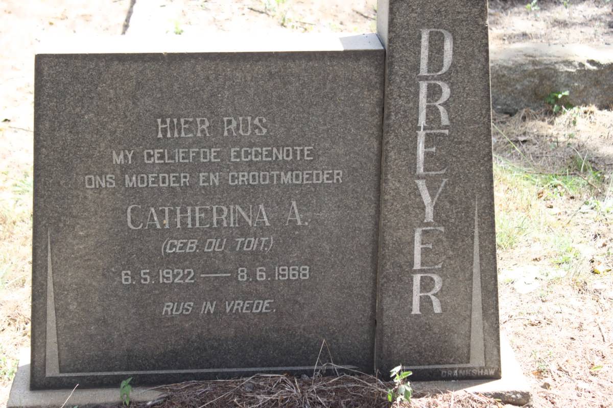 DREYER Catherina A. geb DU TOIT 1922-1968