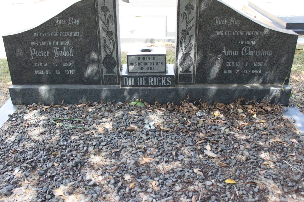DIEDERICKS Pieter Rudolf 1892-1970 &amp; Anna Christina 1898-1984