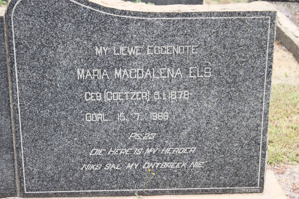 ELS Maria Magdalena nee COETZER 1878-1966