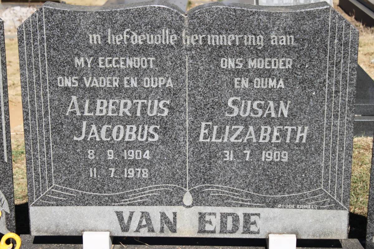 EDE Albertus Jacobus, van 1904-1978 &amp; Susan Elizabeth 1909-