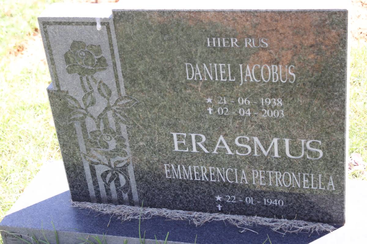 ERASMUS Daniel Jacobus 1938-2003 &amp; Emmerencia Petronella 1940-