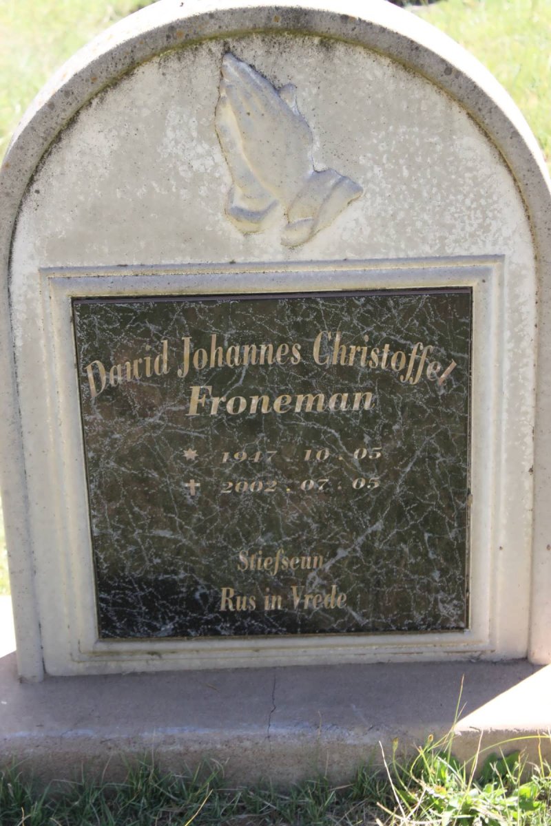 FRONEMAN David Johannes Christoffel 1947-2002