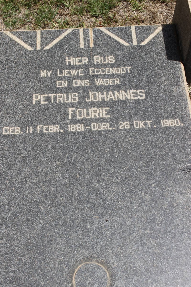 FOURIE Petrus Johannes 1881-1960
