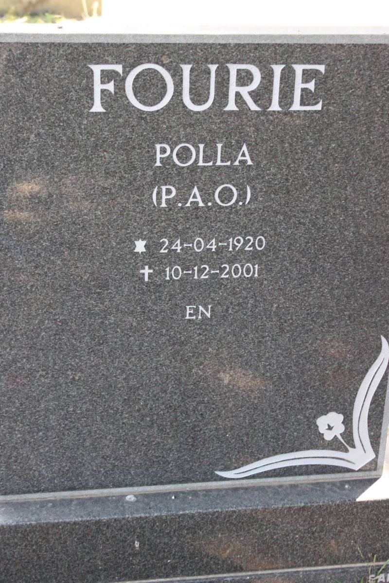 FOURIE P.A.O. 1920-2001