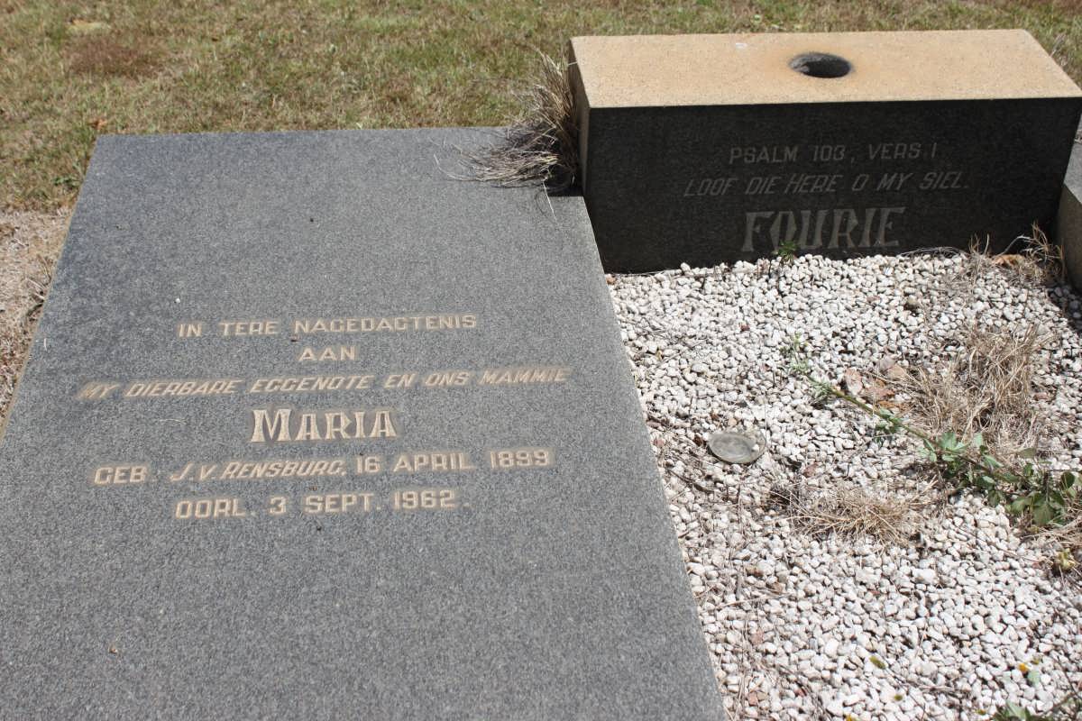 FOURIE Maria J. geb J.v. RENSBURG 1999-1962