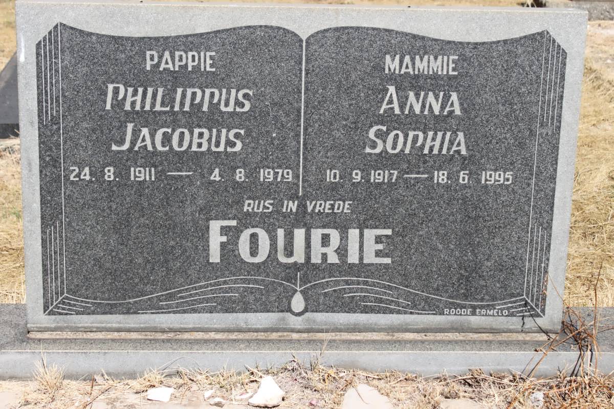 FOURIE Philippus Jacobus 1911-1979 &amp; Anna Sophia 1917-1995