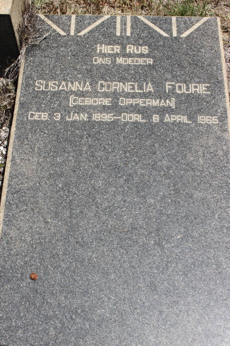 FOURIE Susanna Cornelia geb OPPERMAN 1895-1965