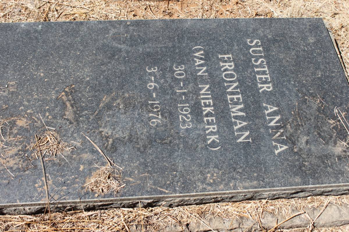 FRONEMAN Anna nee VAN NIEKERK 1923-1976