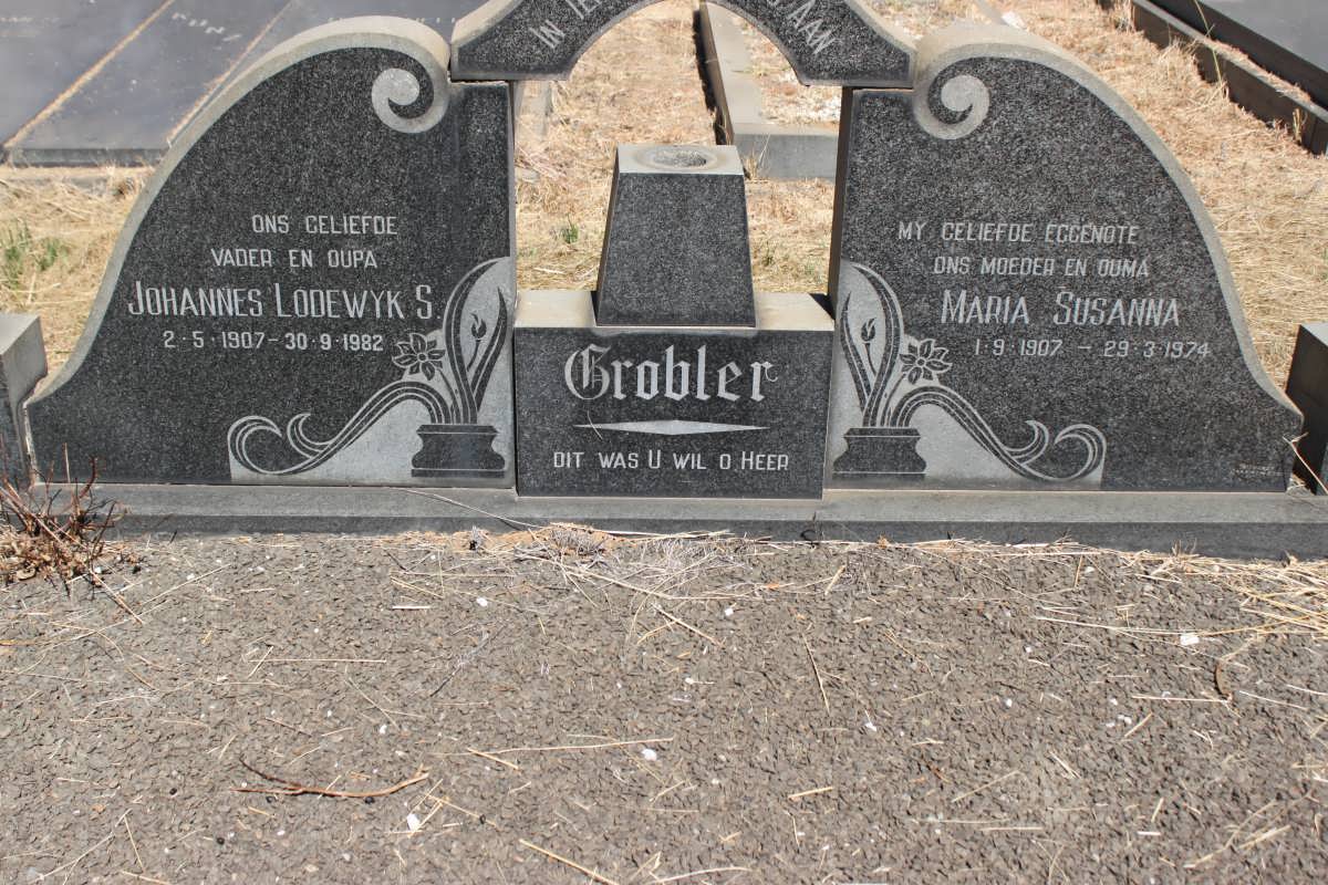 GROBLER Johannes Lodewyk S. 1907-1982 &amp; Maria Susanna 1907-1974