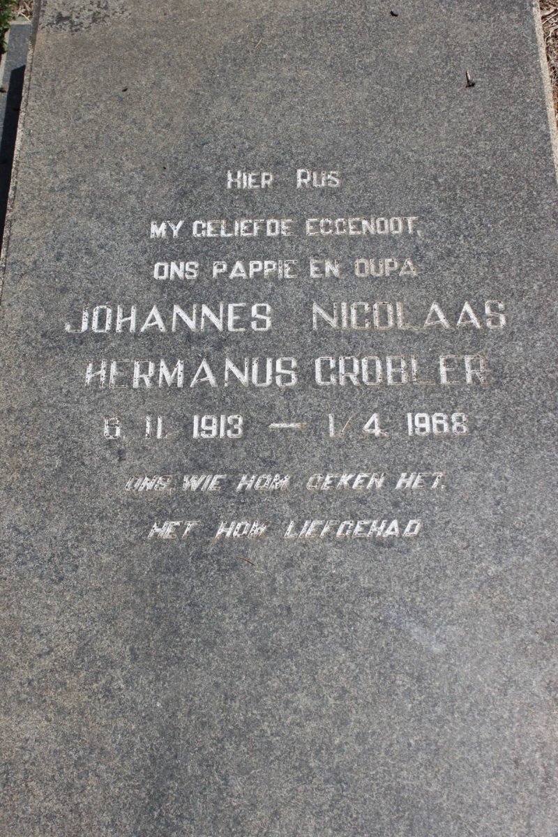 GROBLER Johannes Nicolaas Hermanus 1913-1968