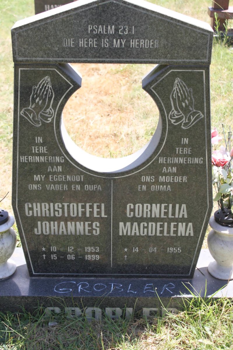 GROBLER Christoffel Johannes 1953-1999 &amp; Cornelia Magdalena 1955-
