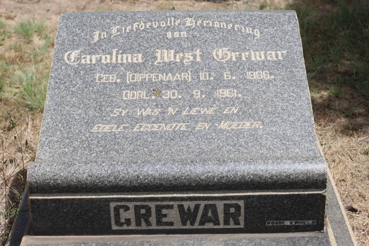 GREWAR Carolina West geb DIPPENAAR 1886-1961