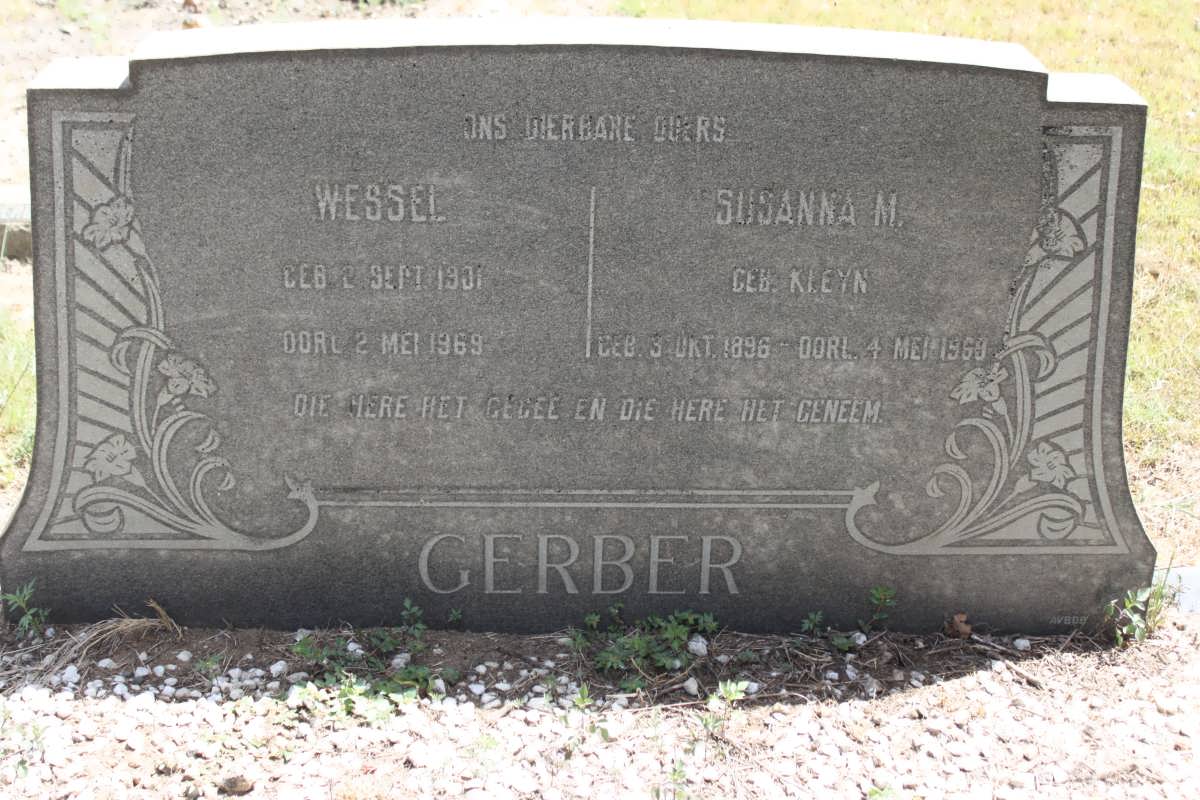 GERBER Wessel 1901-1969 &amp; Susanna M. KLEYN 1896-1969