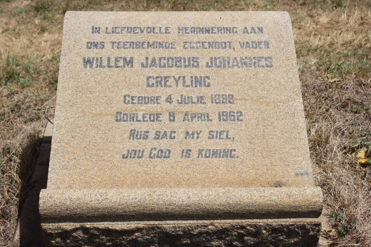 GREYLING Willem Jacobus Johannes 1898-1962
