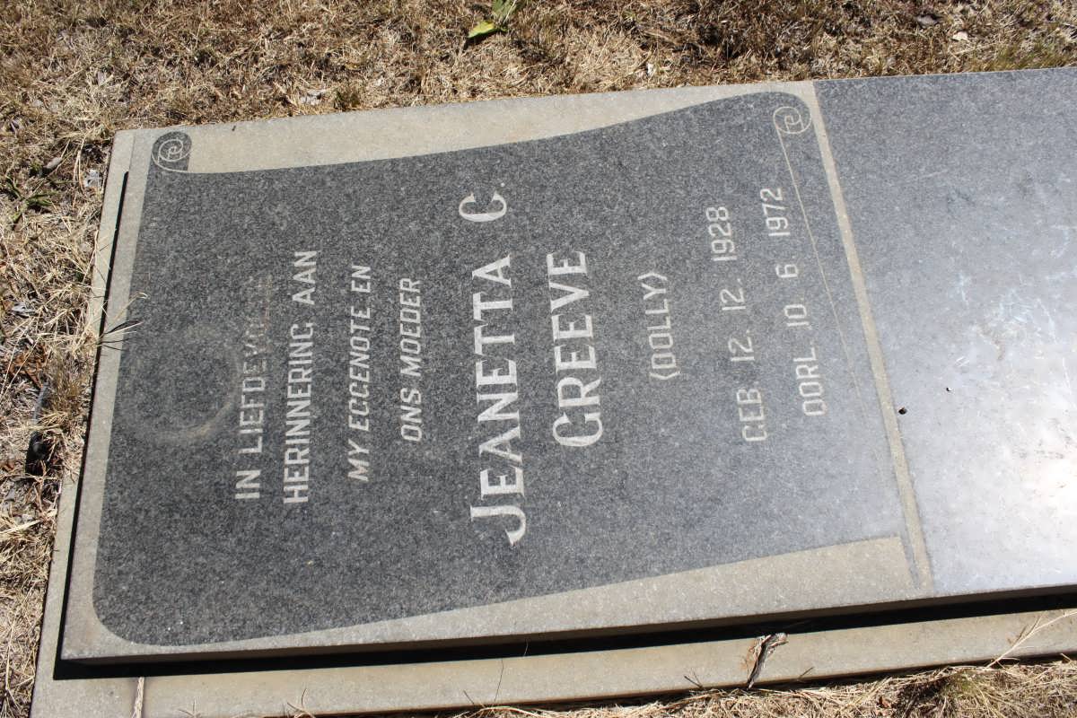 GREEVE Jeanetta C, 1928-1972