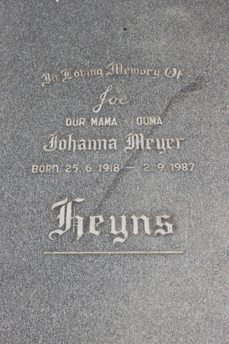 HEYNS Johanna Meyer 1918-1987