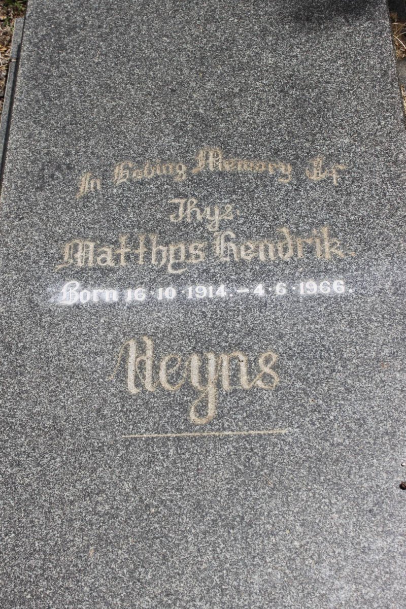 HEYNS Matthys Hendrik 1914-1966