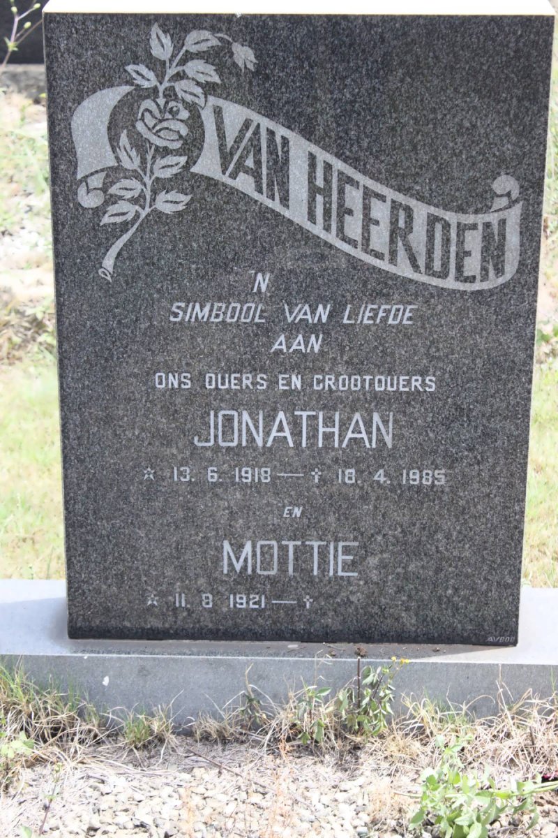 HEERDEN Jonathan, van 1918-1985 &amp; Mottie 1921-