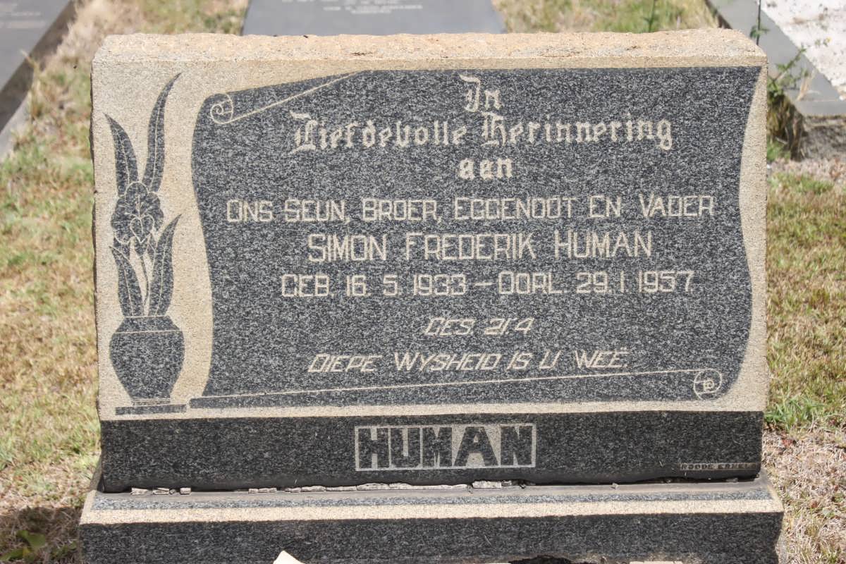 HUMAN Simon Frederik 1933-1957