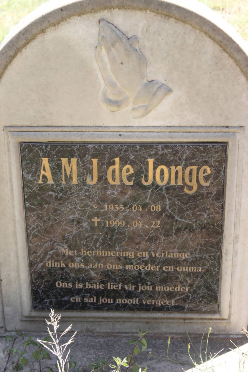 JONGE A.M.J., de 1935-1999