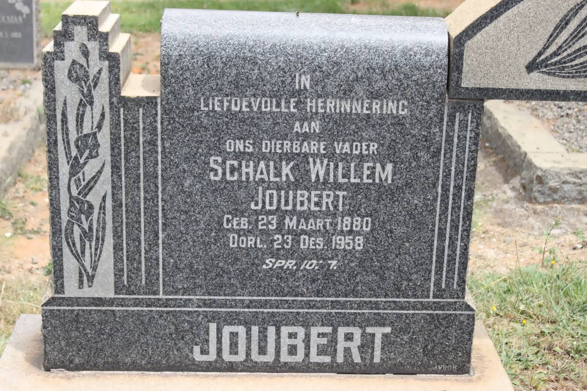 JOUBERT Schalk Willem 1880-1958