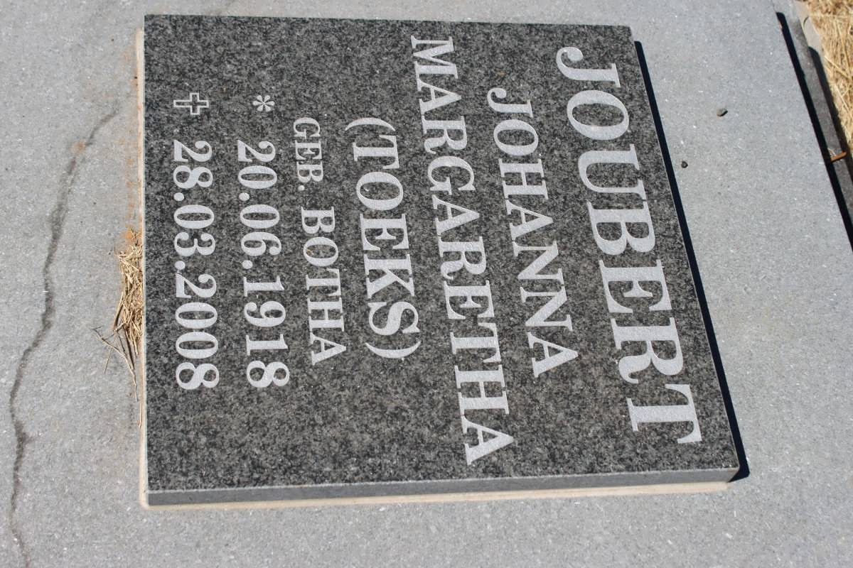 JOUBERT Johanna Margaretha nee BOTHA 1918-2008