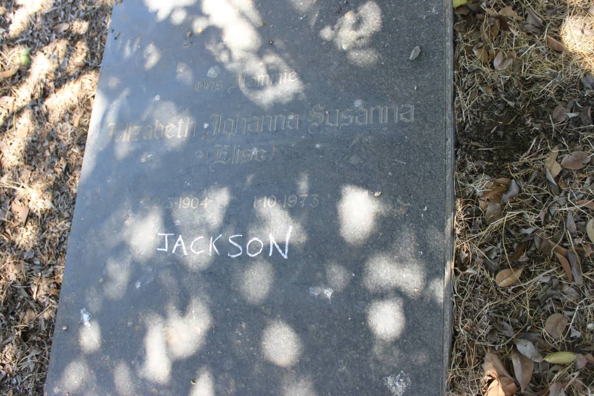 JACKSON Elizabeth Johanna Susanna 1904-1973