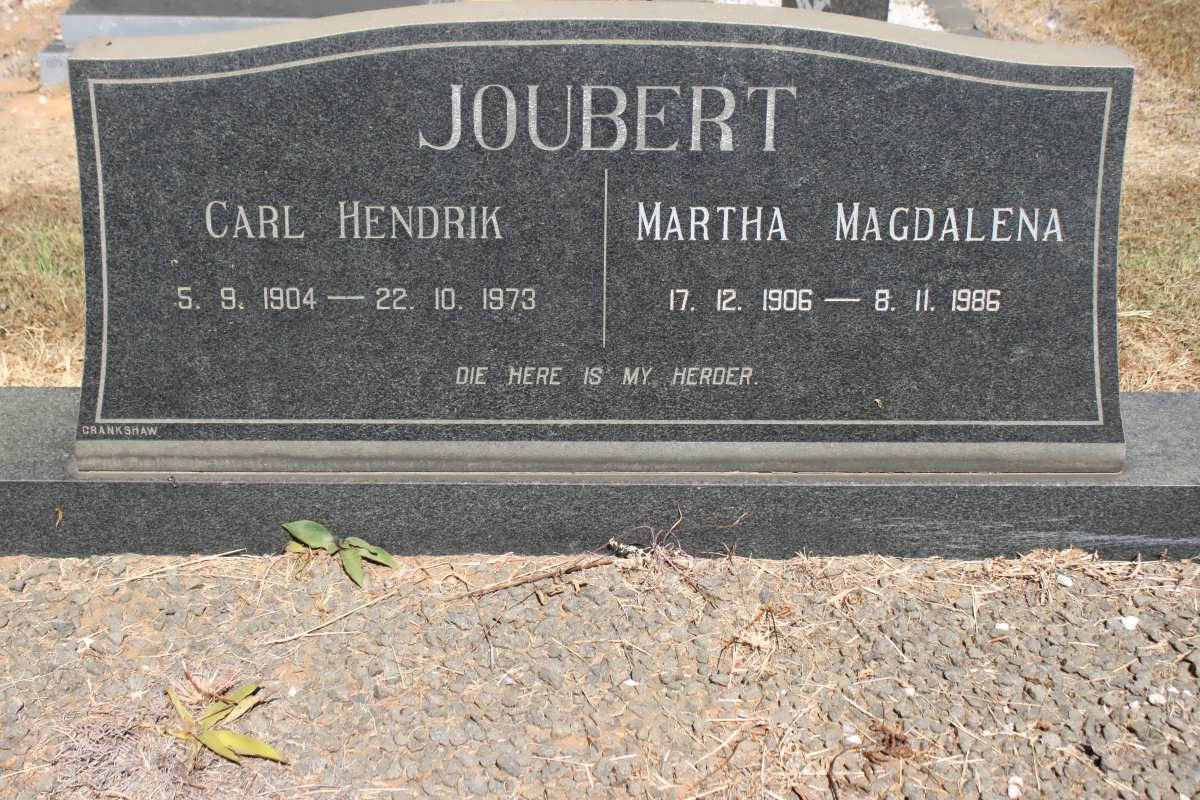 JOUBERT Carl Hendrik 1904-1973 &amp; Martha Magdalena 1906-1986