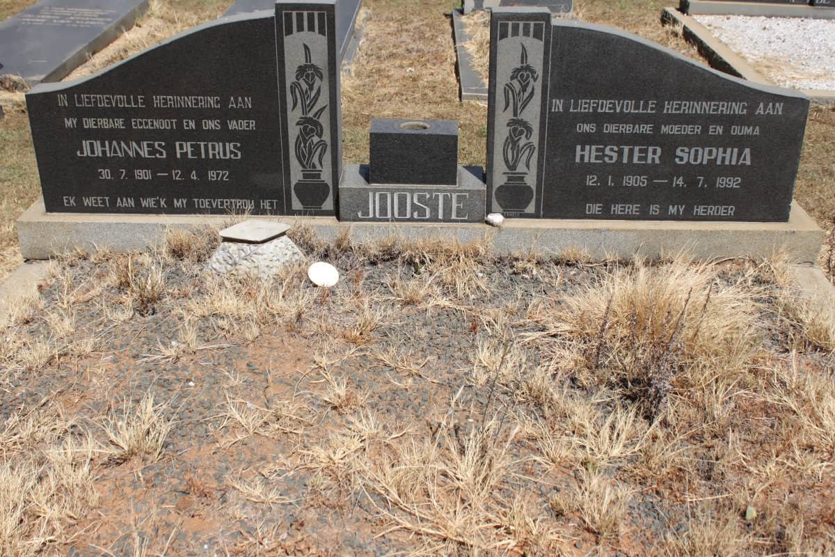 JOOSTE Johannes Petrus 1901-1972 &amp; Hester Sophia 1905-1992