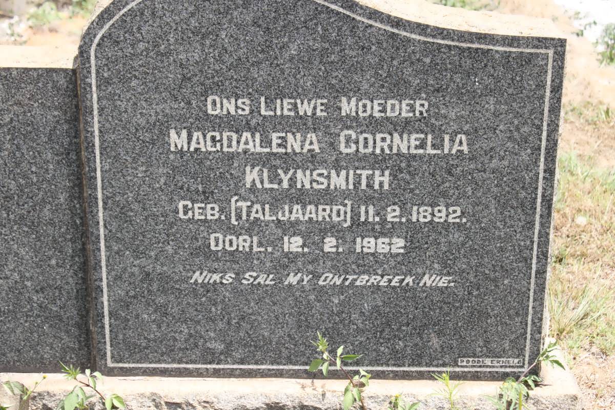 KLYNSMITH Magdalena Cornelia geb TALJAARD 1892-1962