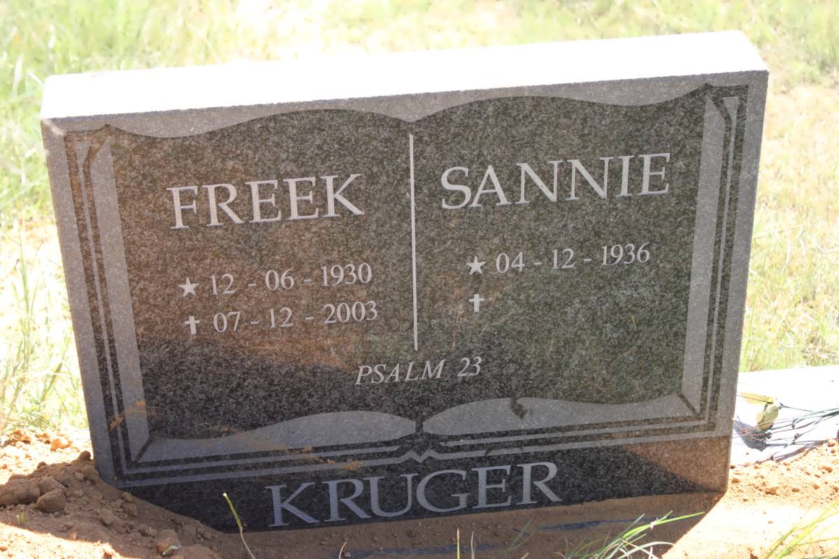 KRUGER Freek 1930-2003 &amp; Sannie 1936-