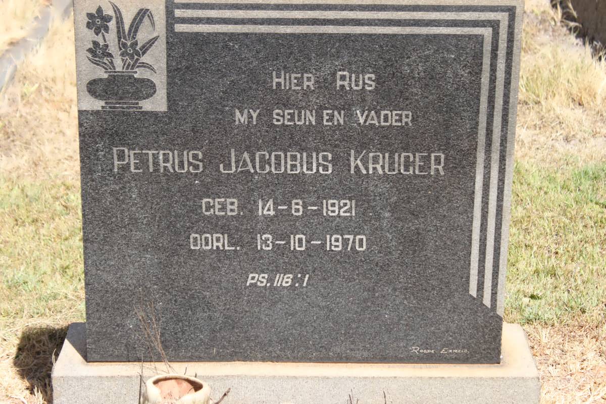 KRUGER Petrus Jacobus 1921-1970